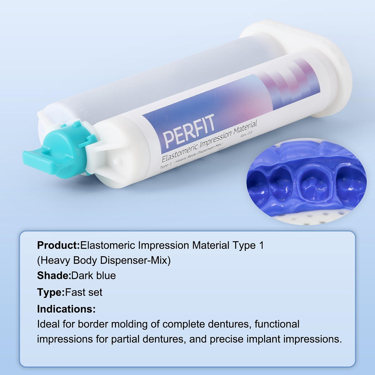 Dental Elastomeric Impression Material Fast/Normal Set Type 1/2/3 Dispenser-Mix