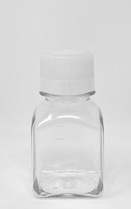 Crystalgen 24-125 125mL Square Media Bottles, PETG, 96/Case