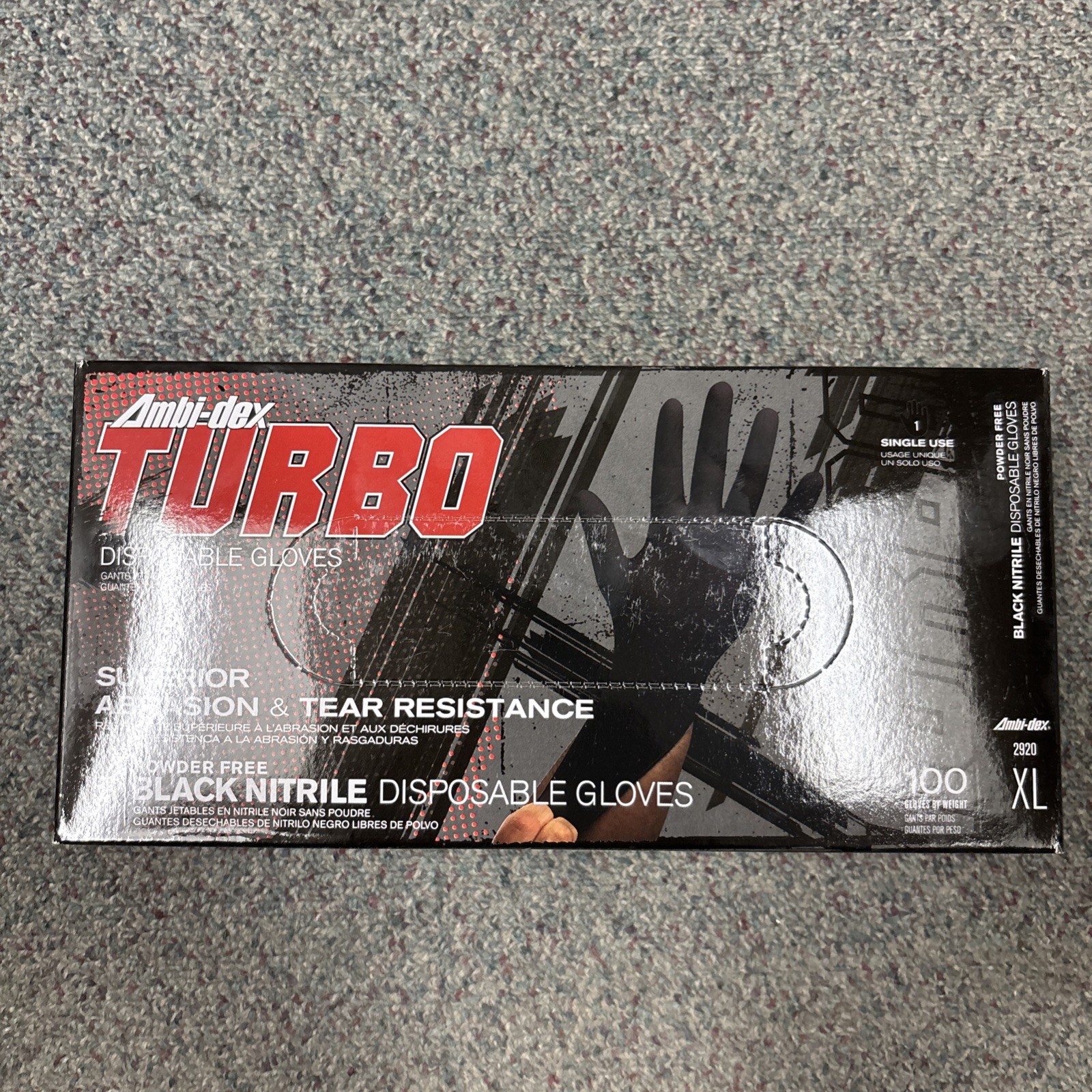 Turbo Ambi-dex Disposable Black Nitrile, Powder Free Gloves