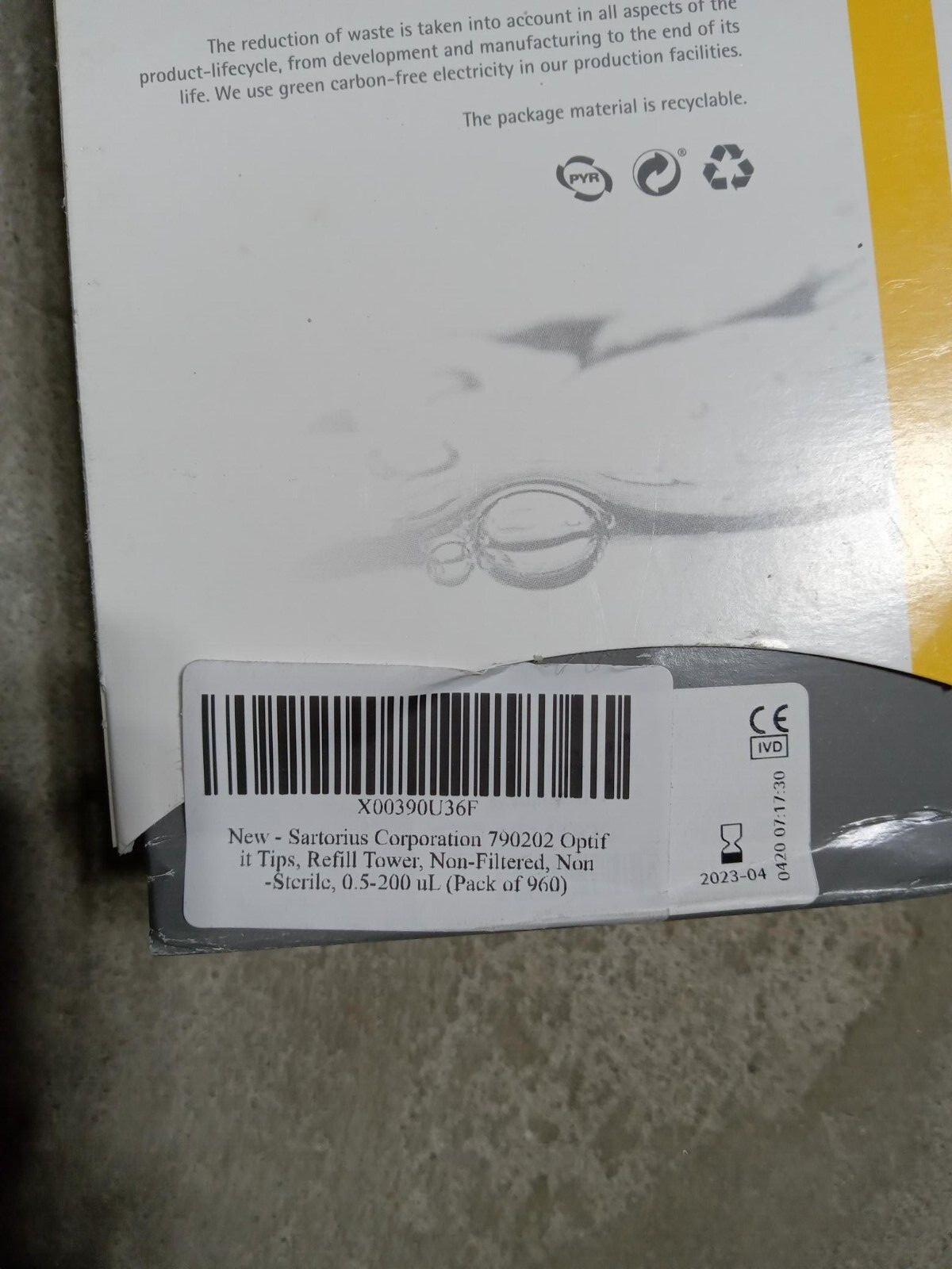Sartorius Optifit Pipette Refill Tips – 200 uL – #790202 – 960pcs – 2023/04