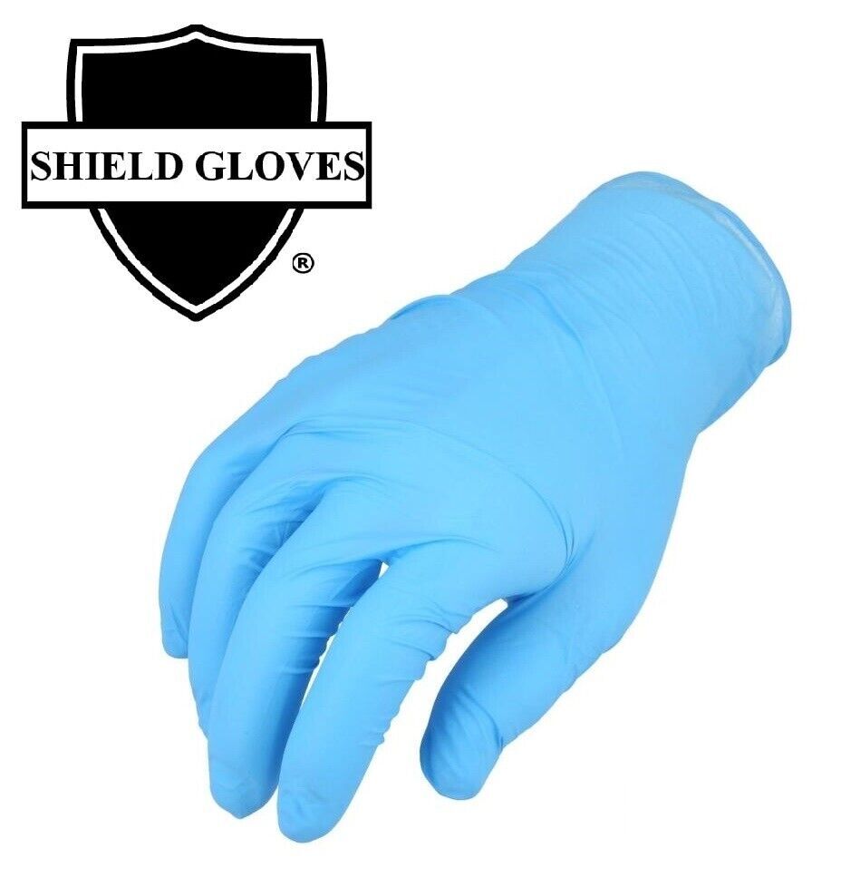 8 MIL Textured Blue Nitrile Exam Powder-Free Gloves Non Vinyl 500 Pieces, Large