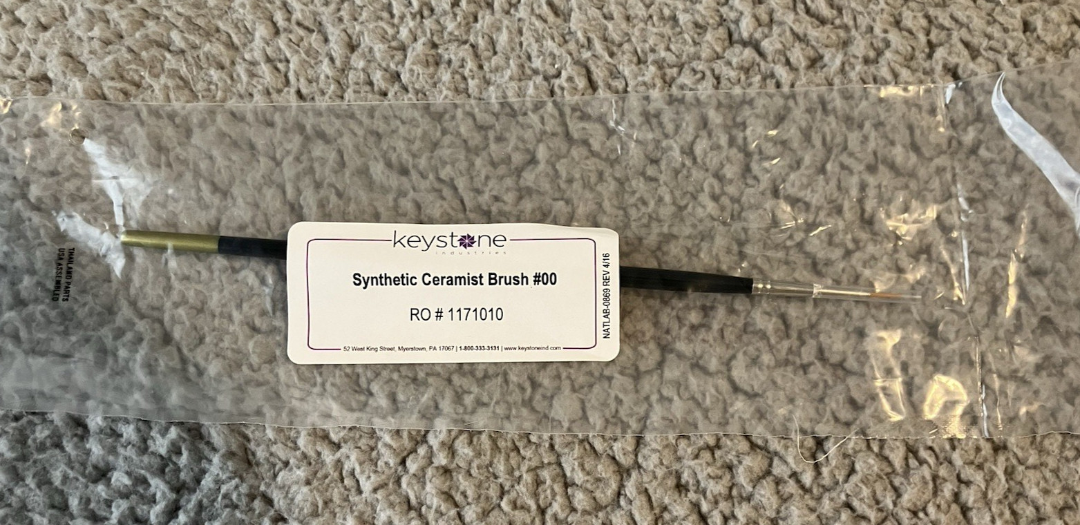 KEYSTONE Synthetic Ceramist Brushes Set of 7 Single (#00,1,2,3,4,6,8) Dental Lab