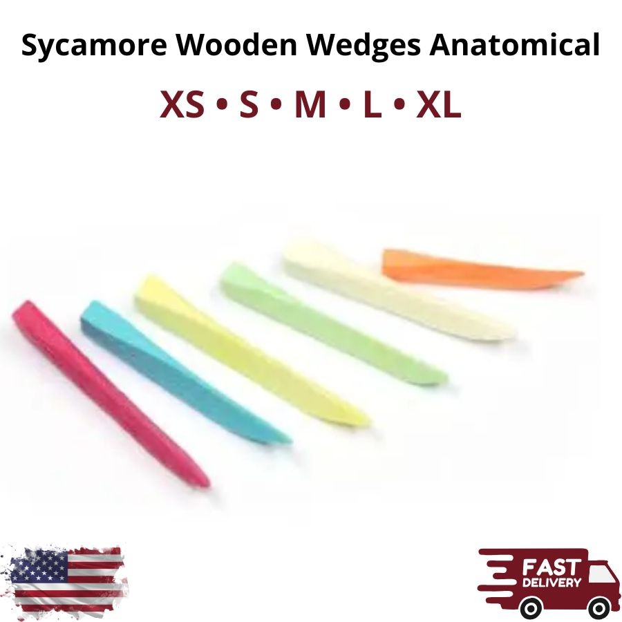 500Pk Dental Wooden Wedges XS/S/M/L/XL Anatomical Sycamore Interdental Matrix
