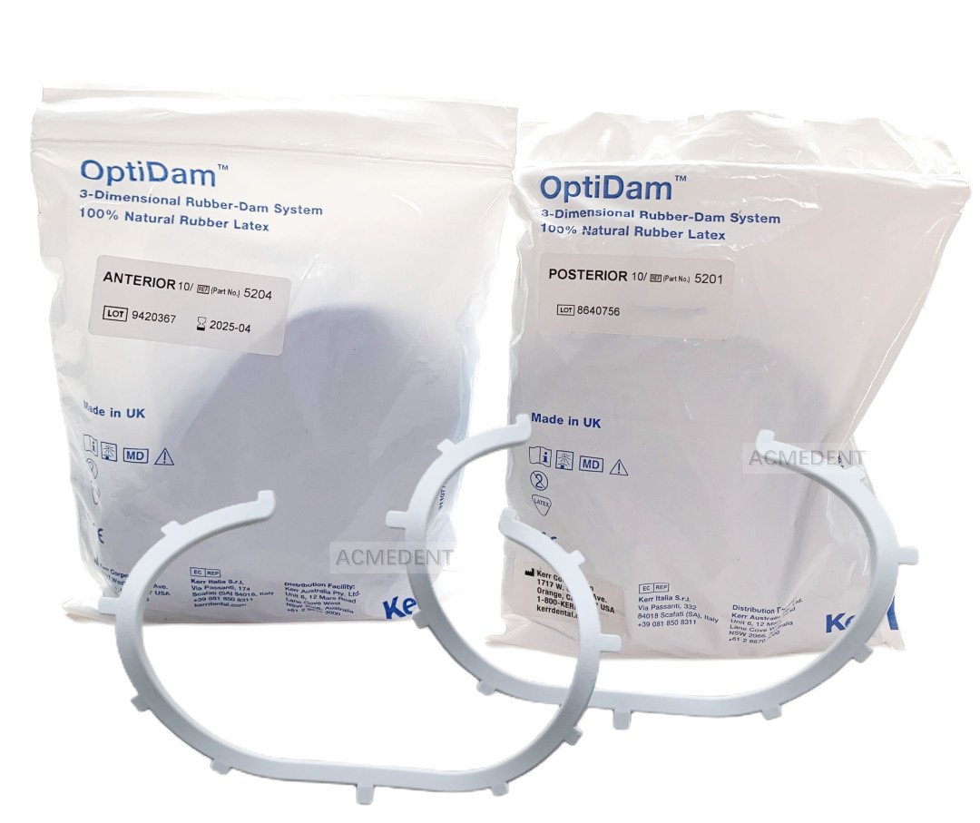 Dental Kerr 3D Rubber Dam Sheets OptiDam Anatomical Frame Anterior Posterior