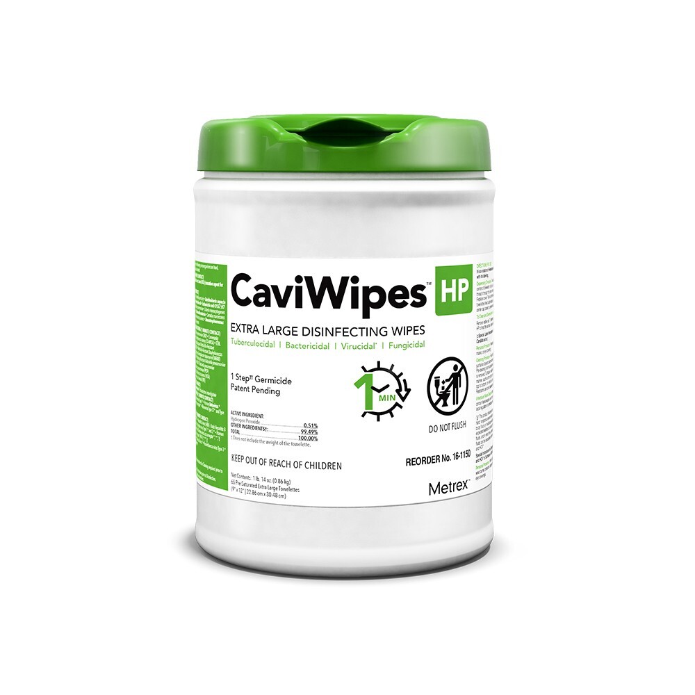 CaviWipes HP Alcohol-Free Towelettes (X-Large: 9″ x 12″), 65/Can