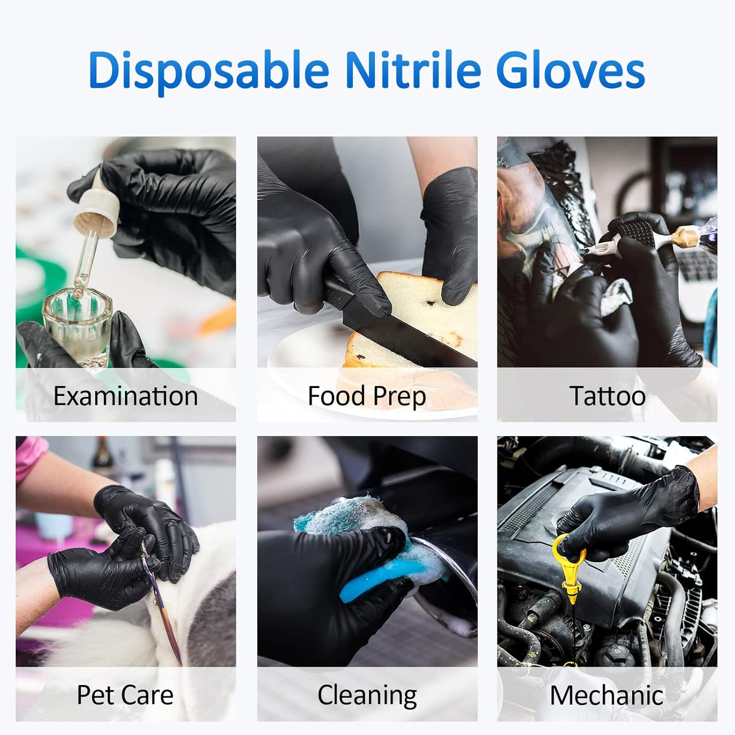 Schneider Nitrile Exam Gloves, Black, Medium, 100-Ct Box, 4-Mil, Latex-Free, Pow