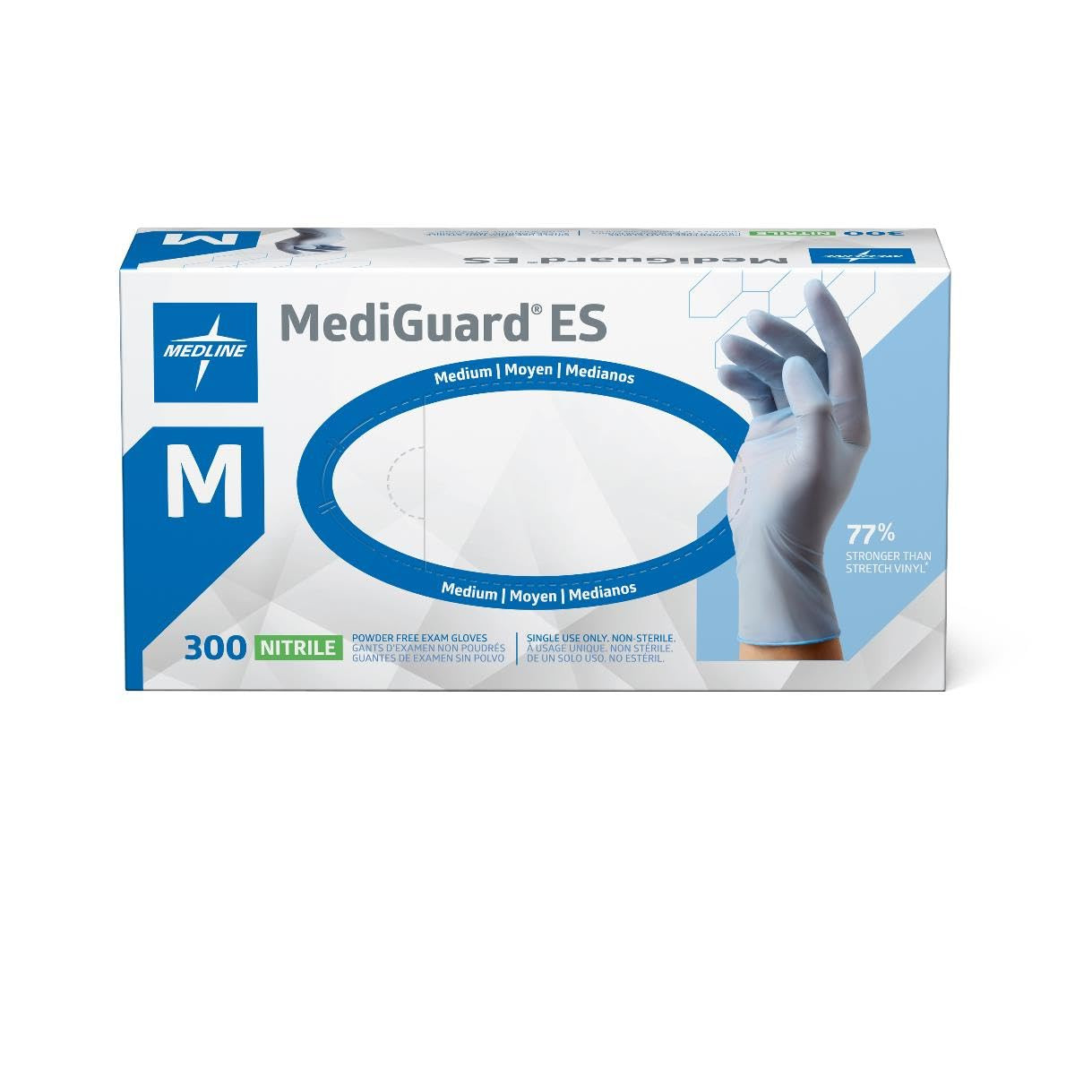 Mediguard ES Powder-Free Nitrile Exam Gloves, Size M