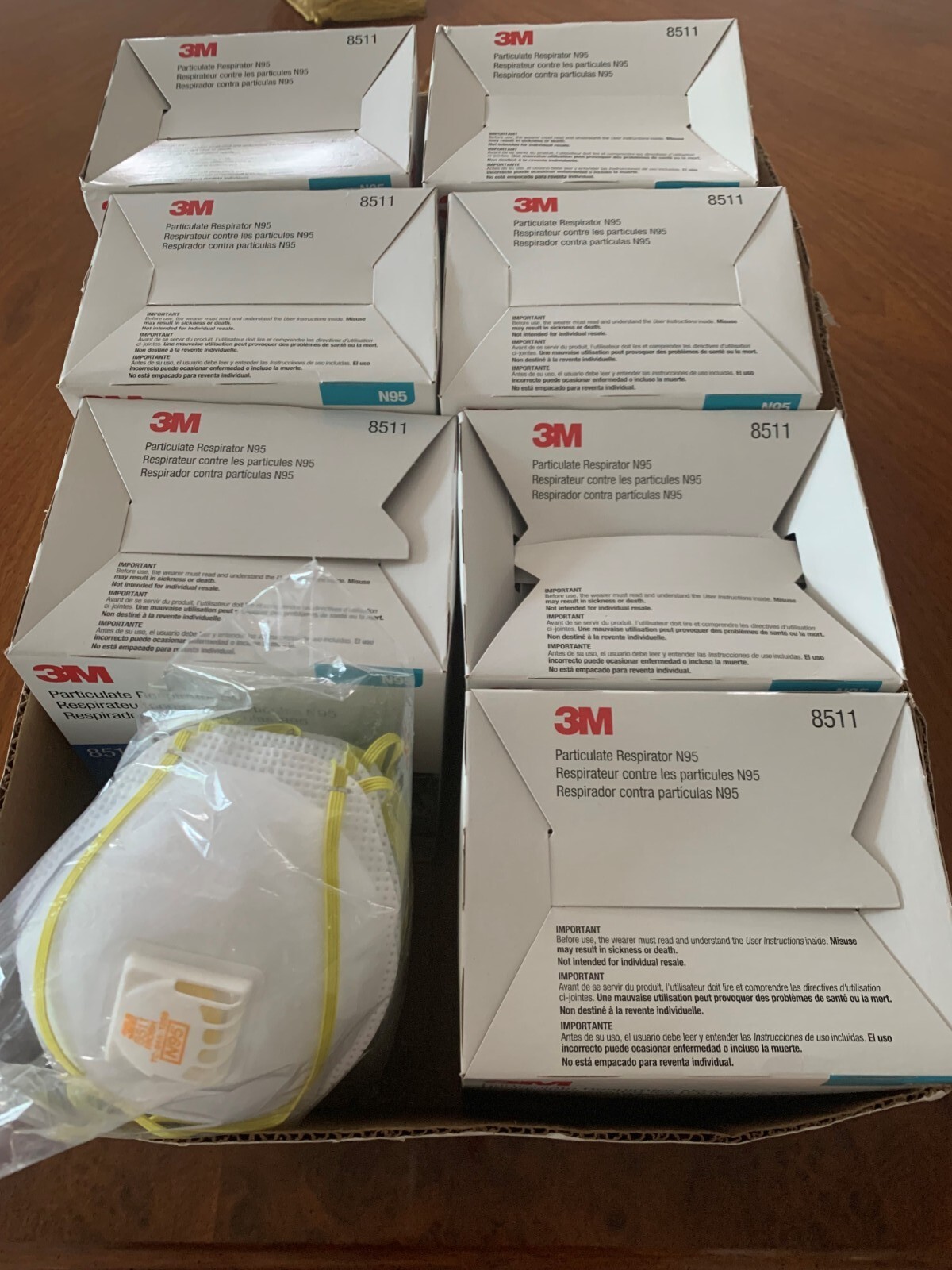 N95 Face Masks 3M 8511(80 Masks)Particulate Respirator Exhalation Valve,NEW CASE