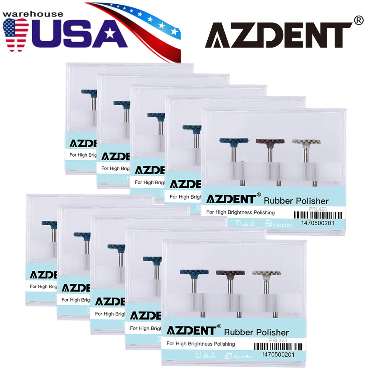 10Pack Dental Composite Polishing Diamond RA 14mm Wheel Coarse/Medium/Fine