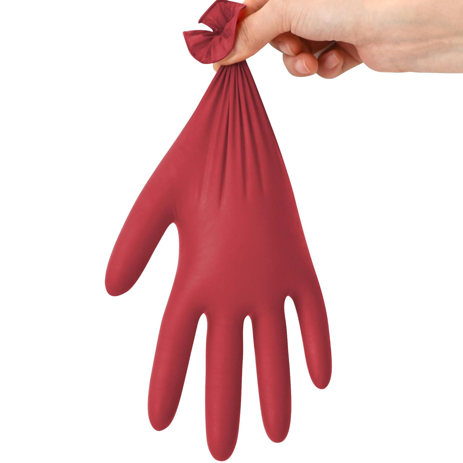 Swiftgrip Disposable Nitrile Exam Gloves, X-Small, Box of 50, Burgundy, Latex-Fr