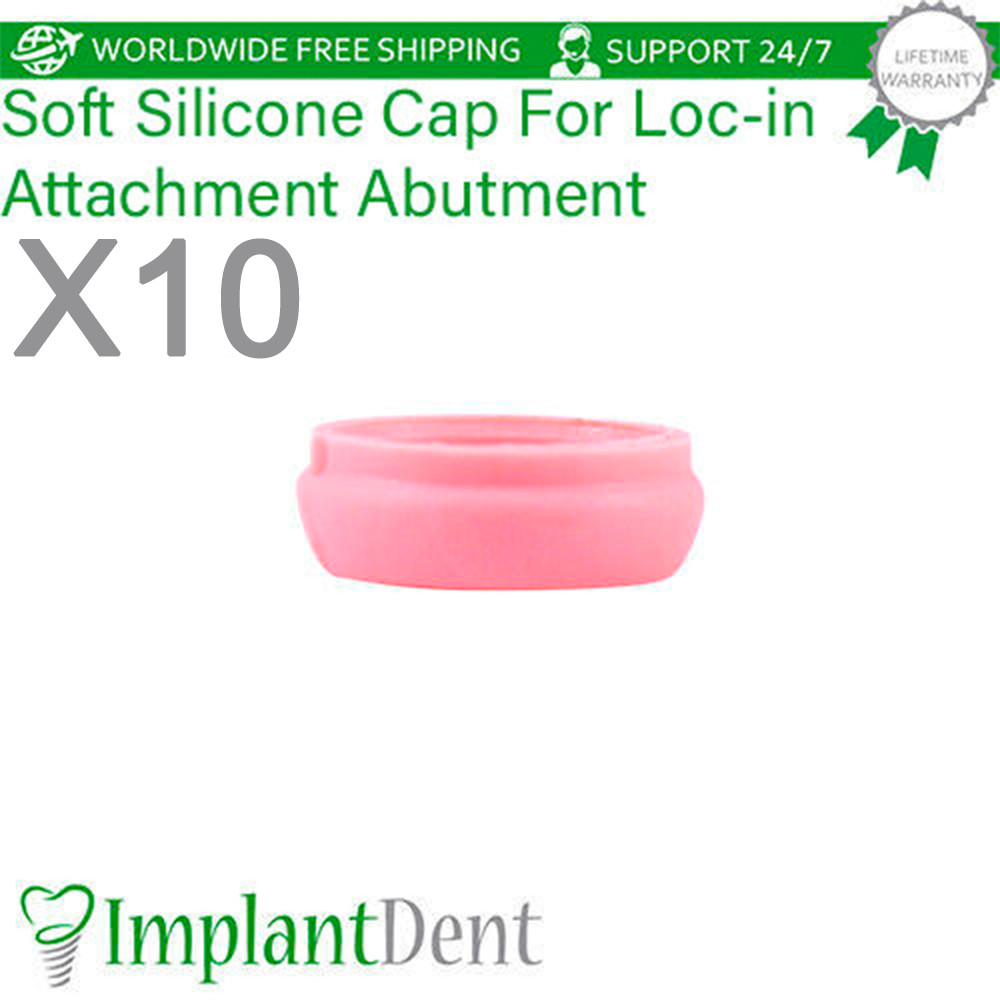 10x Dental Soft Silicone Caps Insert Loc In Attachment Prosthetic Overdenture