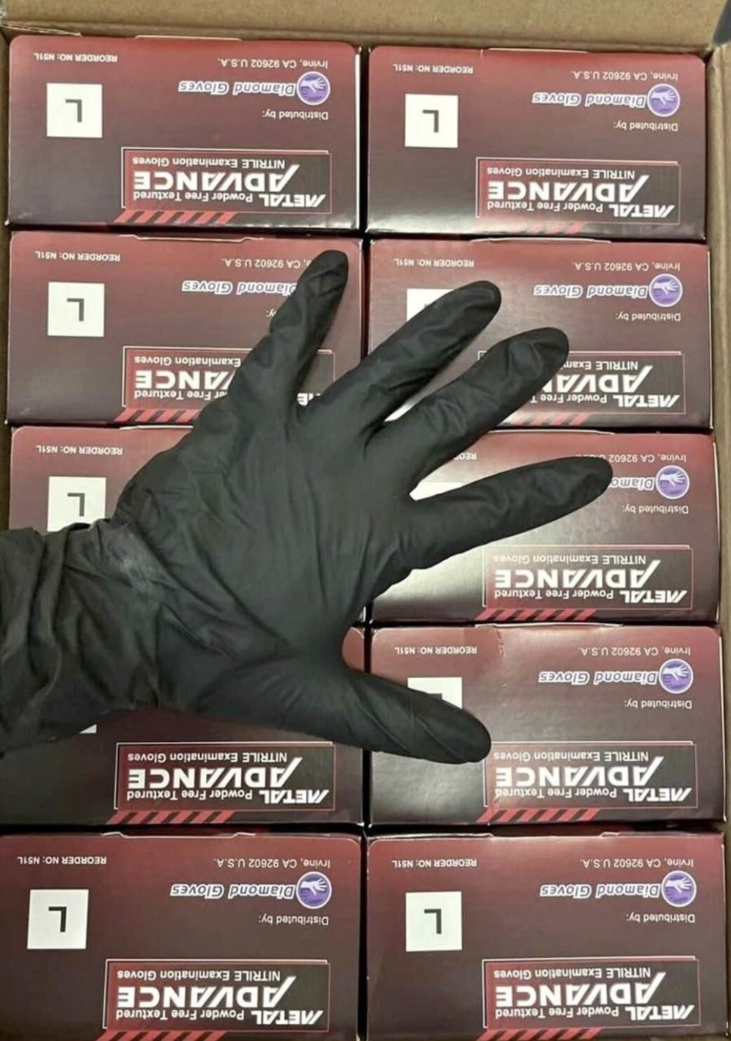 5 Mil Black Nitrile Disposable Gloves (Powder Free)Case 1000 PC S M L XL