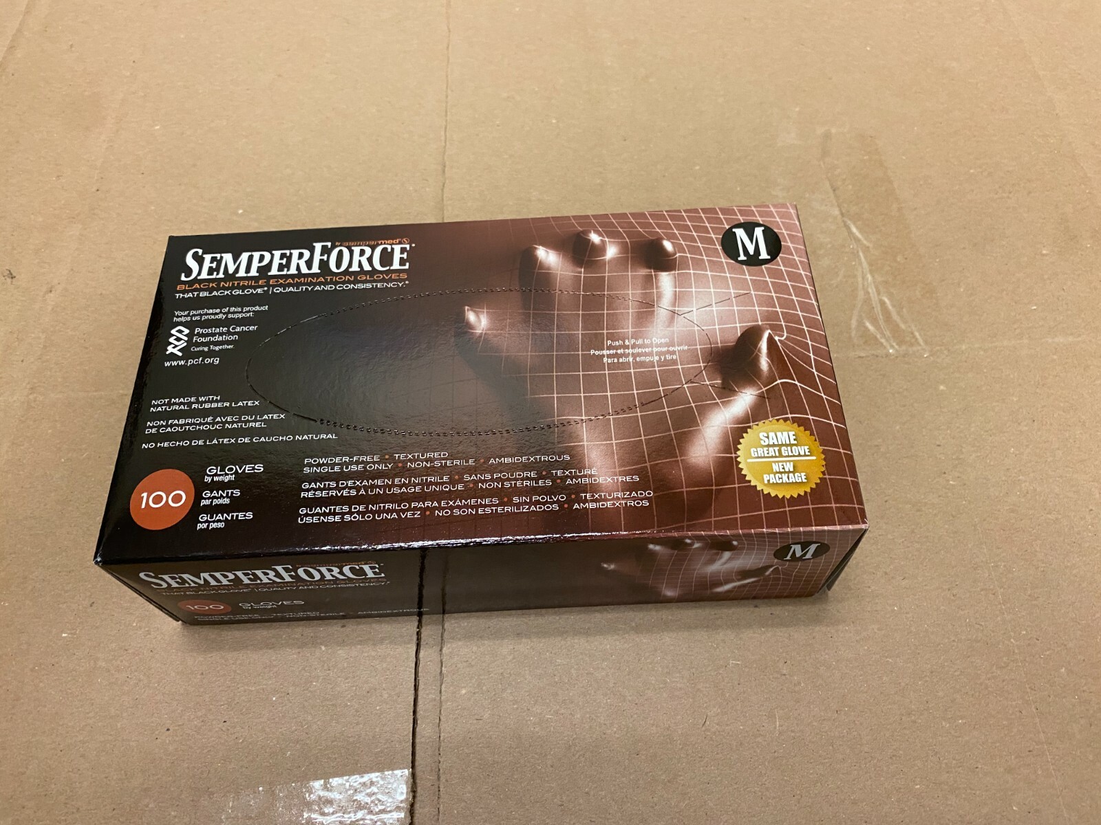 SemperForce® black nitrile gloves 100 Count Medium Size, ESD Safe