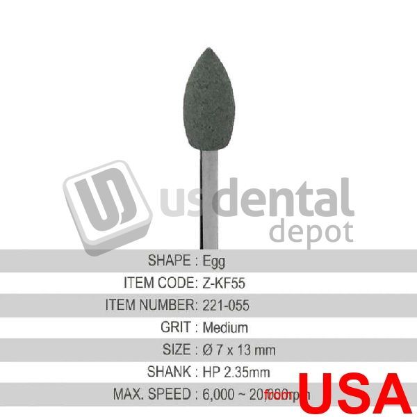 BESQUAL Z-KF55 Pre-Sintered Zirconia Medium Flame 7x13mm #221-055 469847