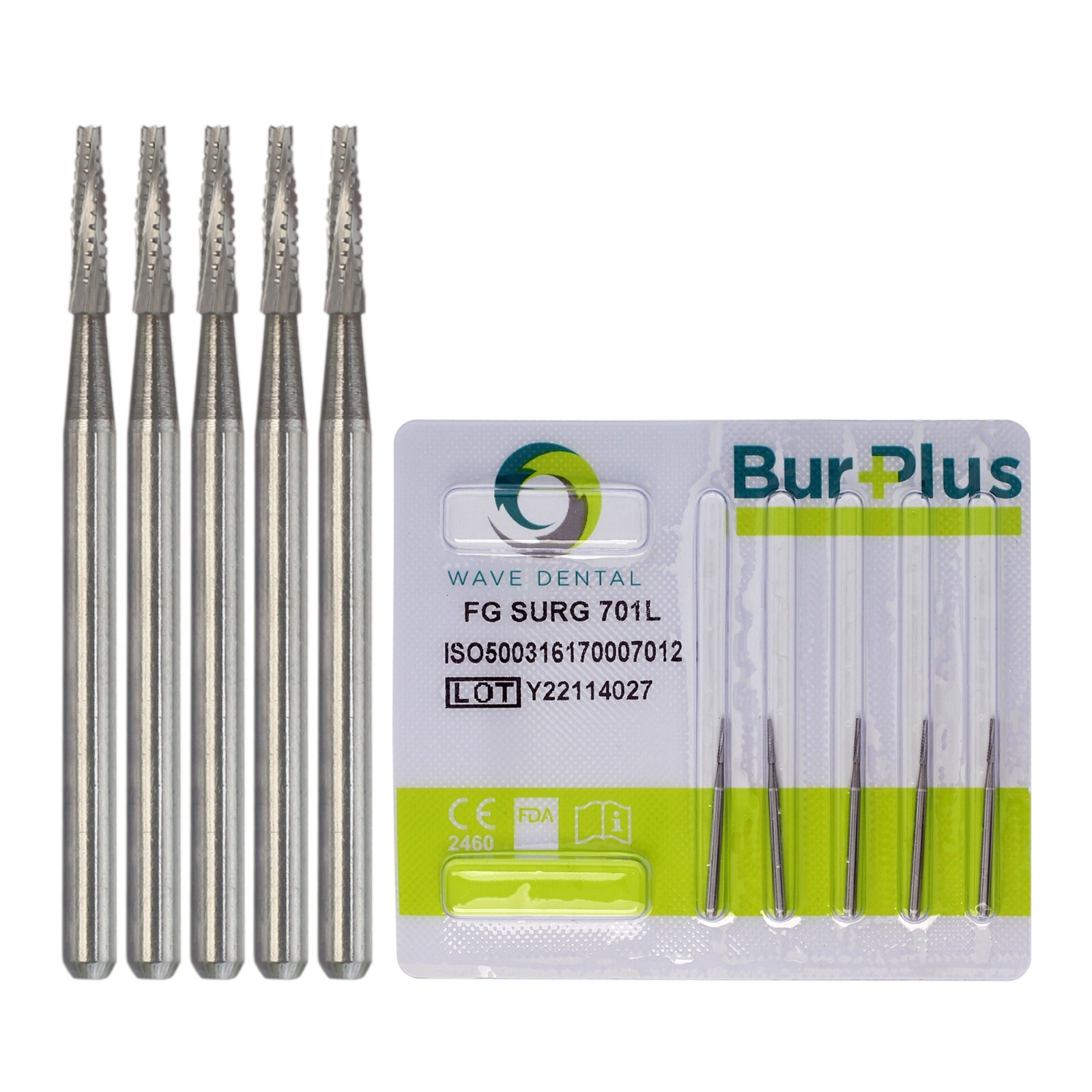 Wave Dental Surgical Burs FGOS 701L Long 25mm Tungsten Carbides Taper Fissure