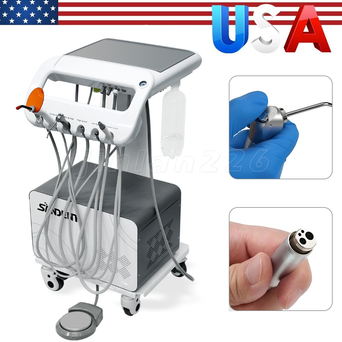 Dental 3 Way Air Water Spray Triple Syringe Handpiece+ 2* Nozzles Tips Tubes A/W