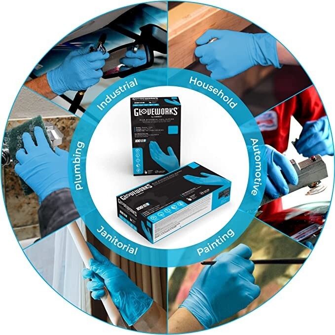 Gloveworks Medium Size Vinyl Disposable Gloves 2 x 100 pcs Latex Free Multi Use