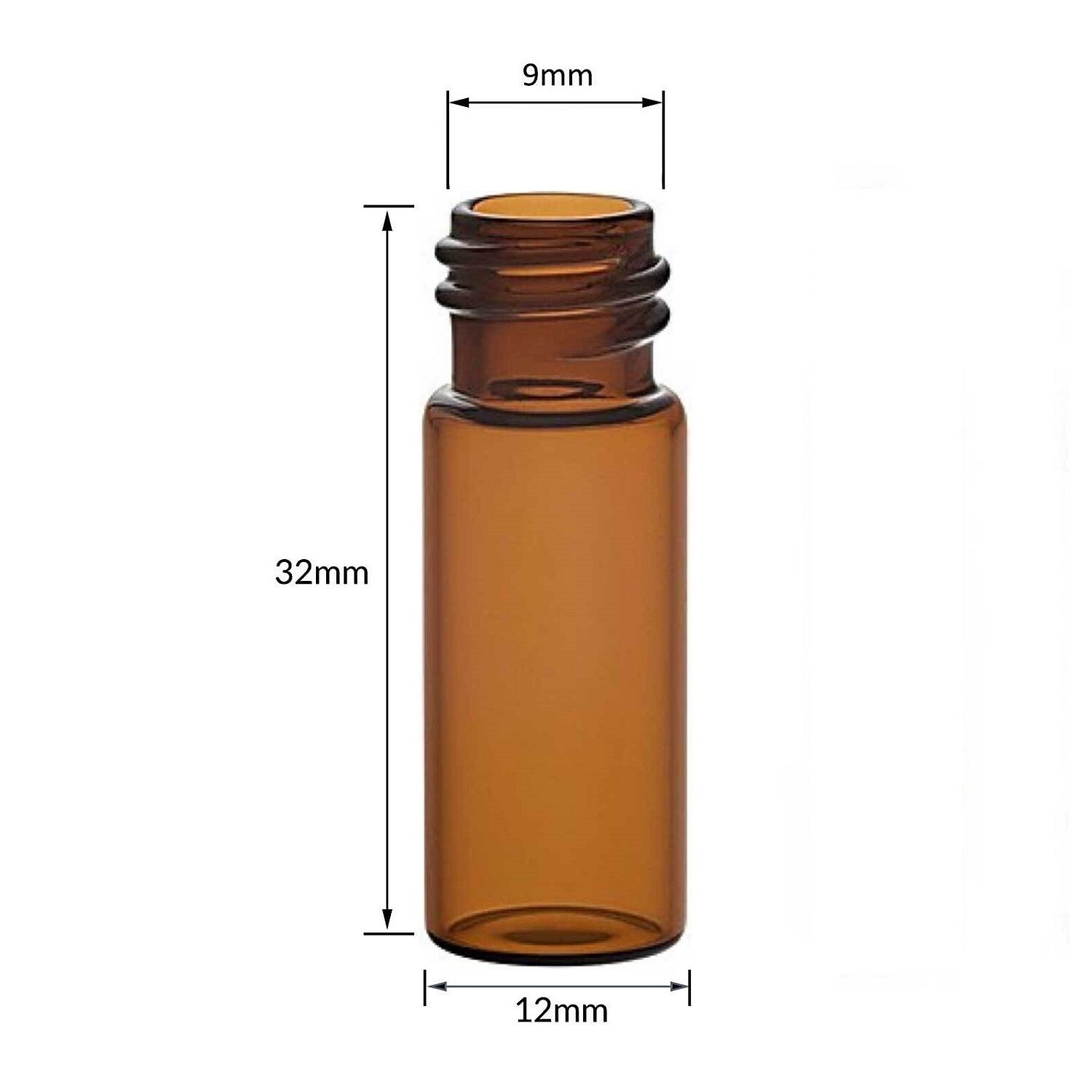 1000 PCS 2 ml HPLC Autosampler Vials Amber No Write Patch 9-425 Screw Thread Top