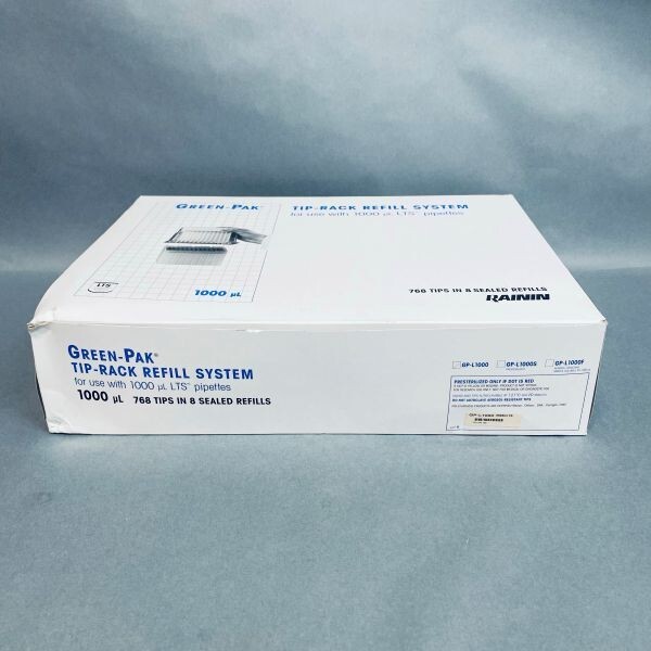 Rainin Pipette Tips 1000 ul GP-L1000 Green-Pak 7 Refill Racks of 96 Tips Each
