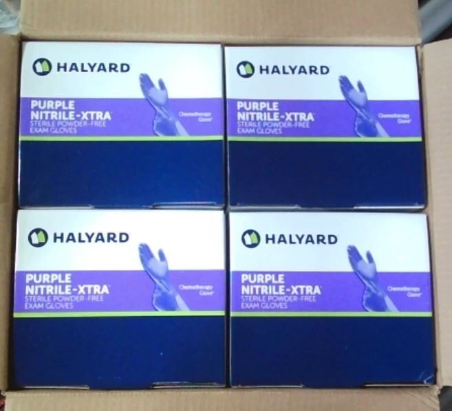 HALYARD Nitrile-Xtra Exam Gloves 50 Pairs Individually Wrapped XL Chemotherapy