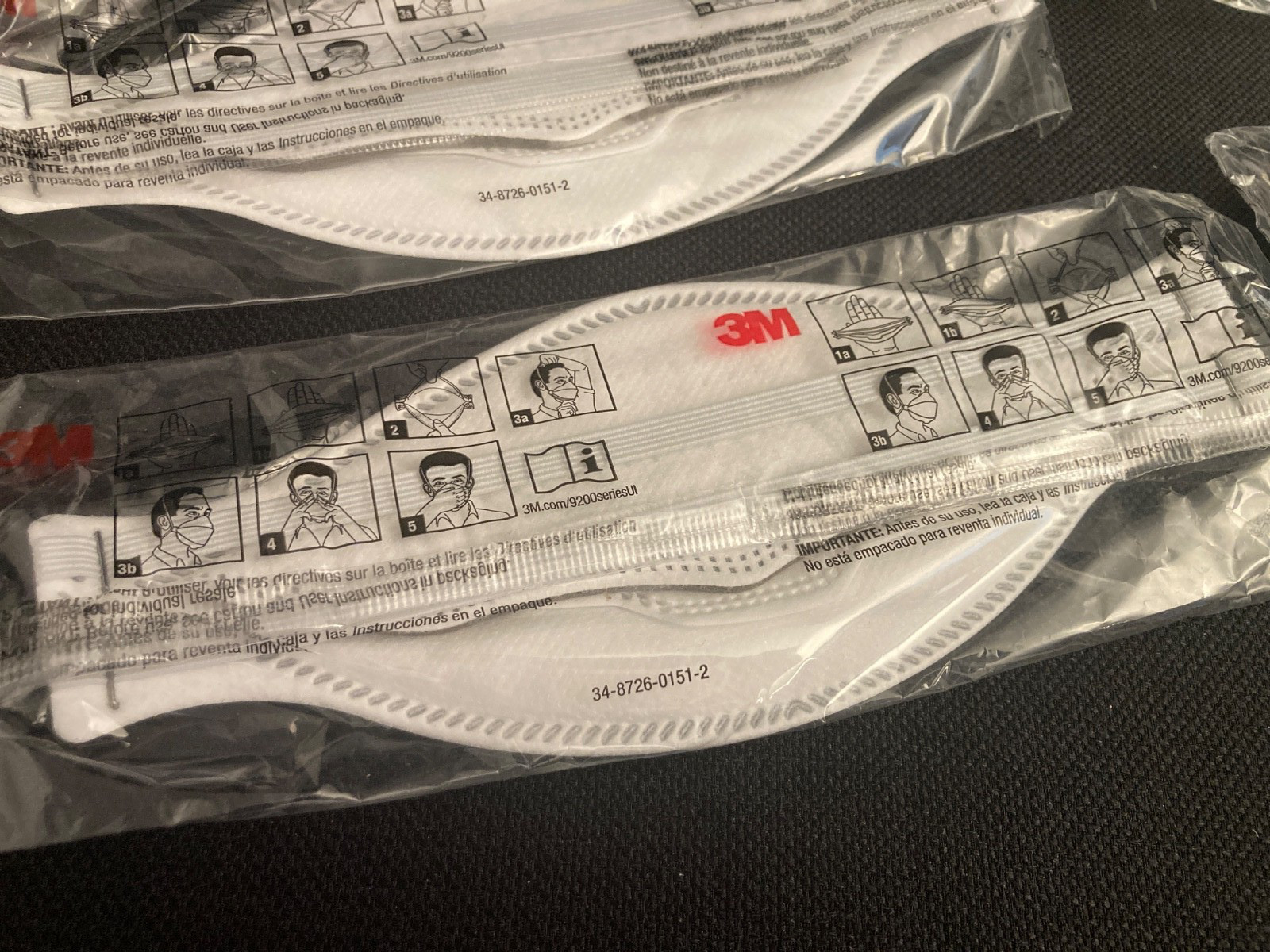 NEW! Lot of 7, 3M 9210+ Aura N95 Particulate Respirator Face Masks NIOSH