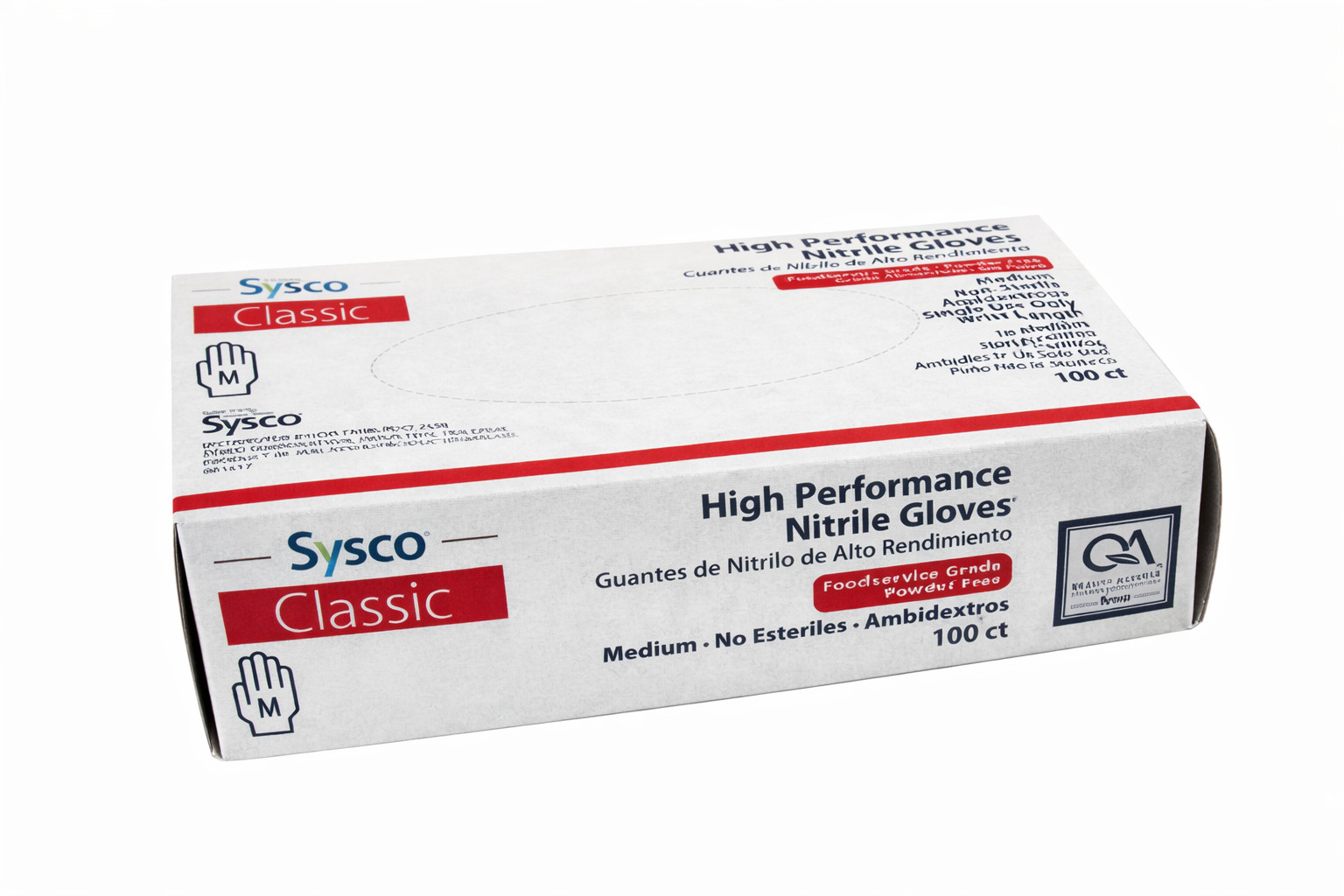 SYSCO Nitrile Gloves Blue Size Medium 100ct Powder Free Medical Exam