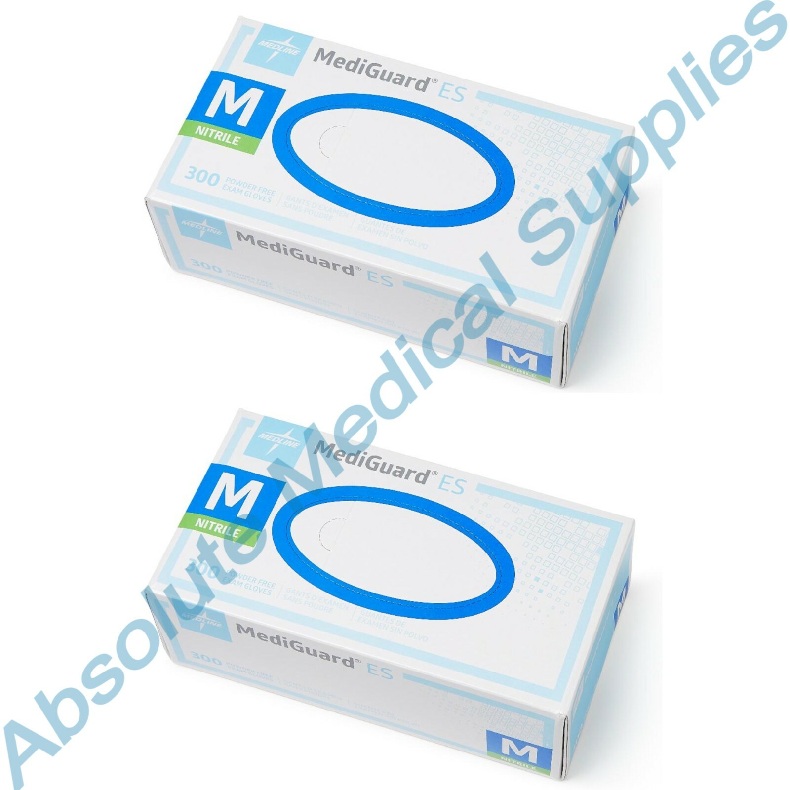 *2-Boxes* Medline MediGuard ES Powder Free Nitrile 300 Gloves Medium MG3002