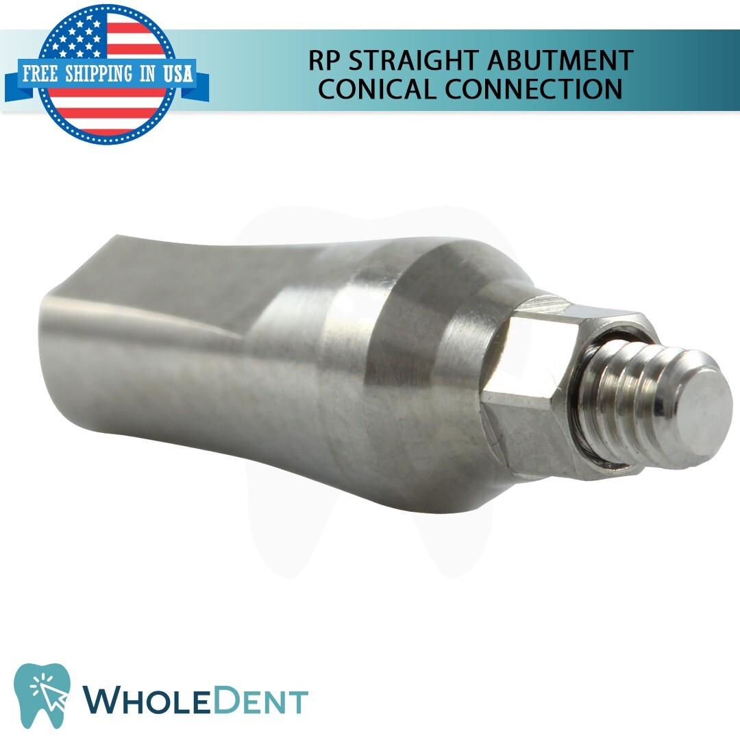 5x RP Conical Connection Straight Abutment Ø4.3mm Titanium Dental