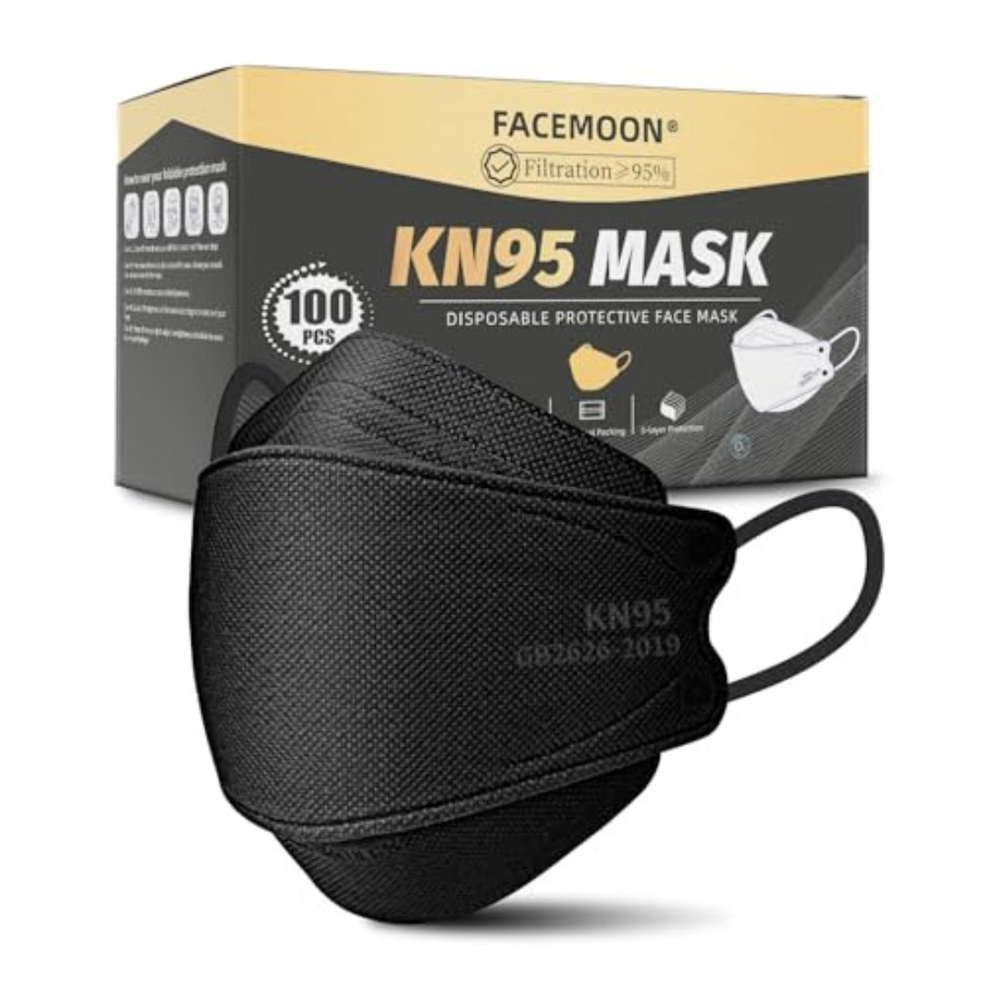 KN95 Face Mask Disposable Adults – 100 Pack 5 Layer Protection Adjustable KN95