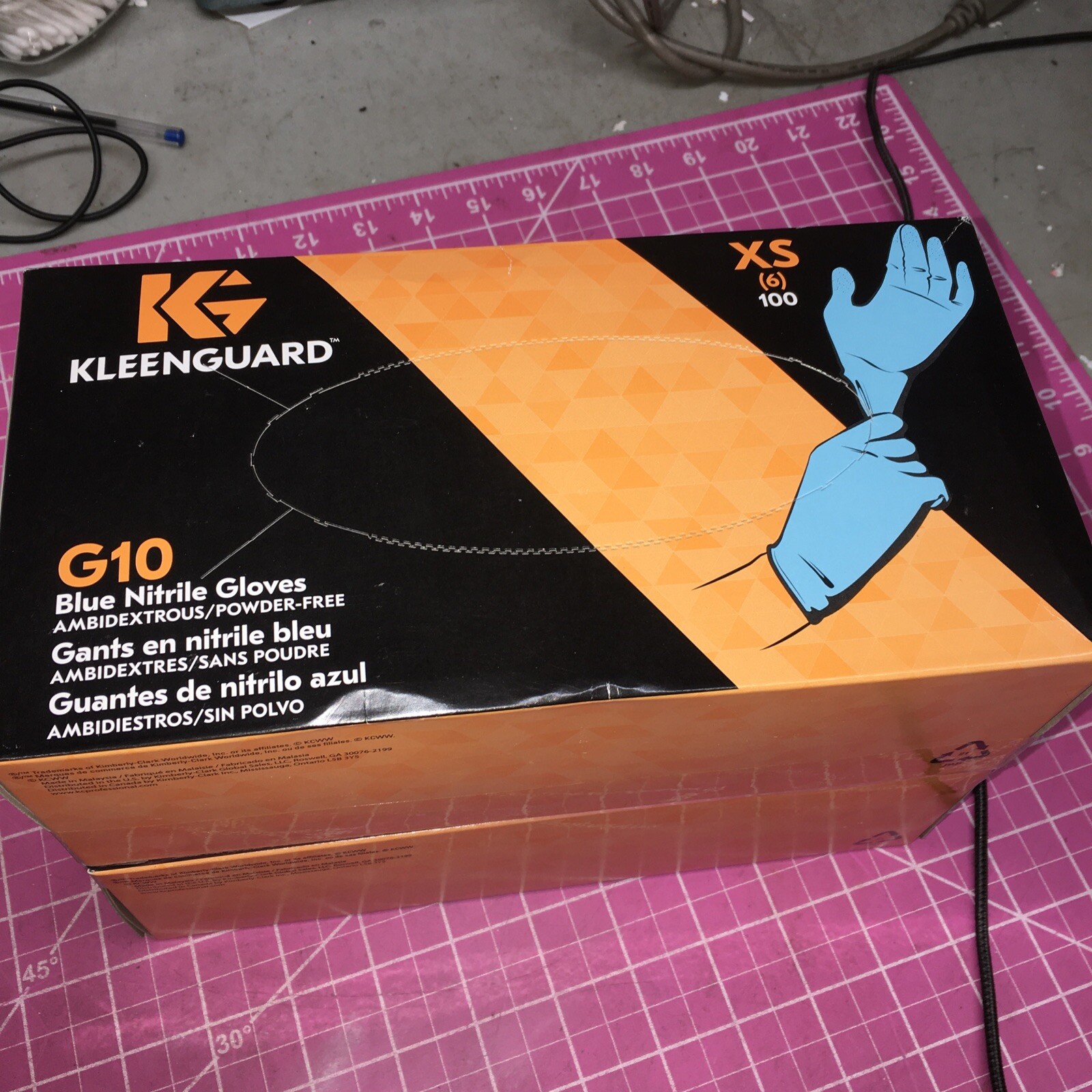 Kleenguard 57370 G10 Blue Nitrile Ambidextrous Gloves XS (sz6) 2pk. 👀 GR8 BUY.