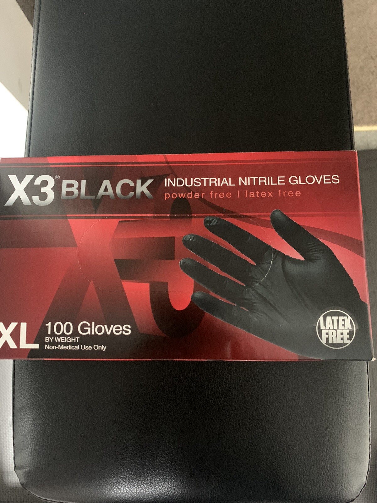 X3 Black Nitrile Industrial Disposable Gloves 3 Mil, Latex Free, Food-Safe, XL