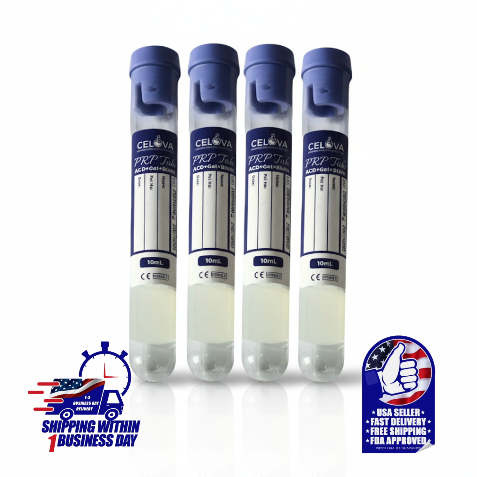 Celova Platelet-Rich Plasma ACD, Gel Separator, and Biotin. 10mL