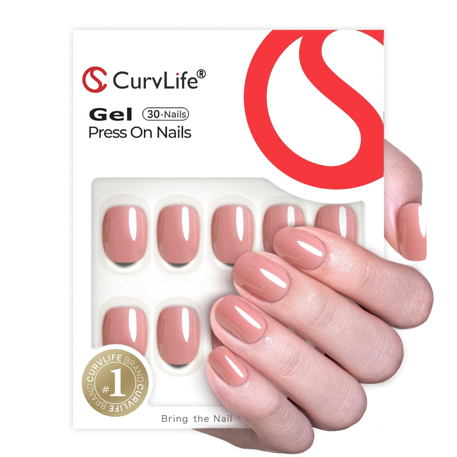 Curvlife Soft Gel Extra Short Press On Nails 30Pcs Honey Peach Pink Oval