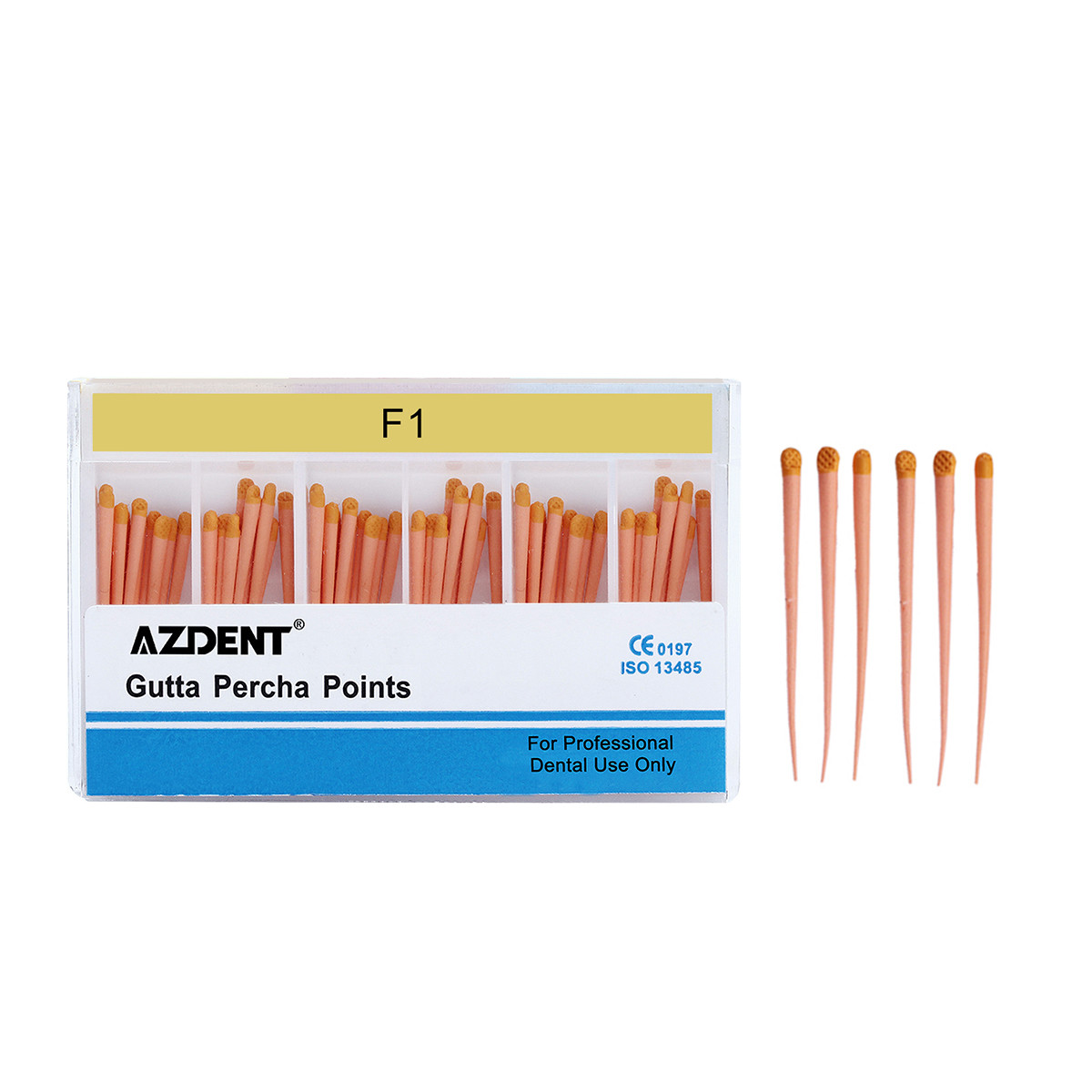 Dental Gutta Percha Points F1 for Endodontics Root Canal Obturation 60 Pcs/Pack