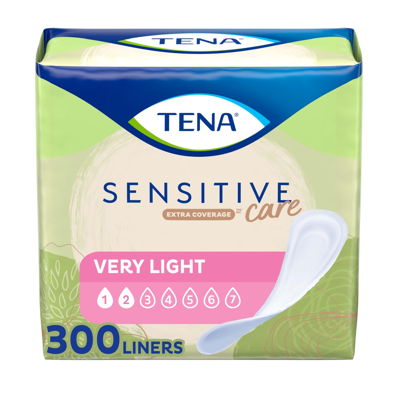 Tena Sensitive Care Panty Liners For Women Very Light Absorbency Extra Coverage