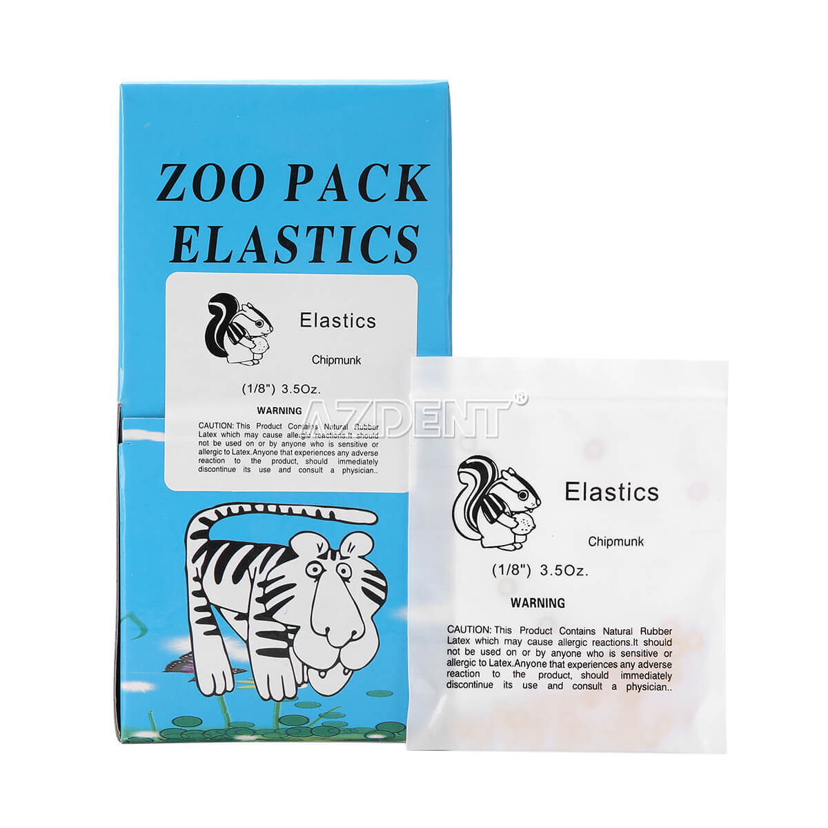 AZDENT Dental Ortho Elastics Latex Braces Rubber Bands 3.5/5.0/6.5OZ 5000Pcs/box