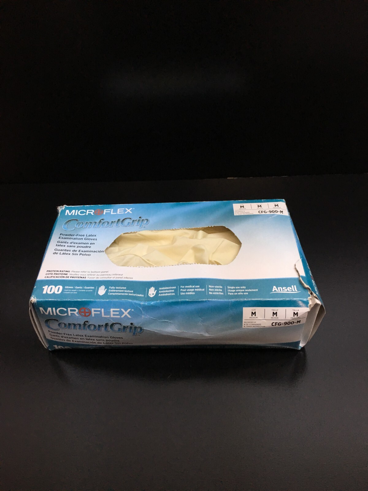 Ansell Microflex REF CFG-900-M ComfortGrip Medium Latex Exam Gloves