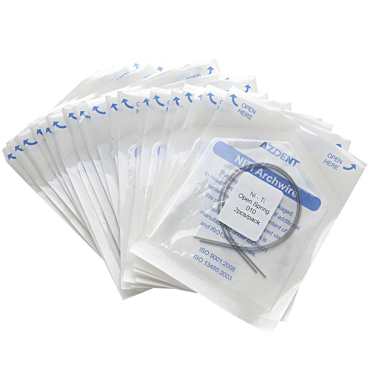 AZDENT Dental Orthodontic Open Coil Springs Niti Alloy Straighten Teeth 2pcs/bag