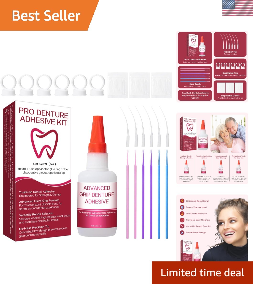 Dental Lab Instant Bonding Dental Glue for Dentures & Lab Tools – Fast-Settin…