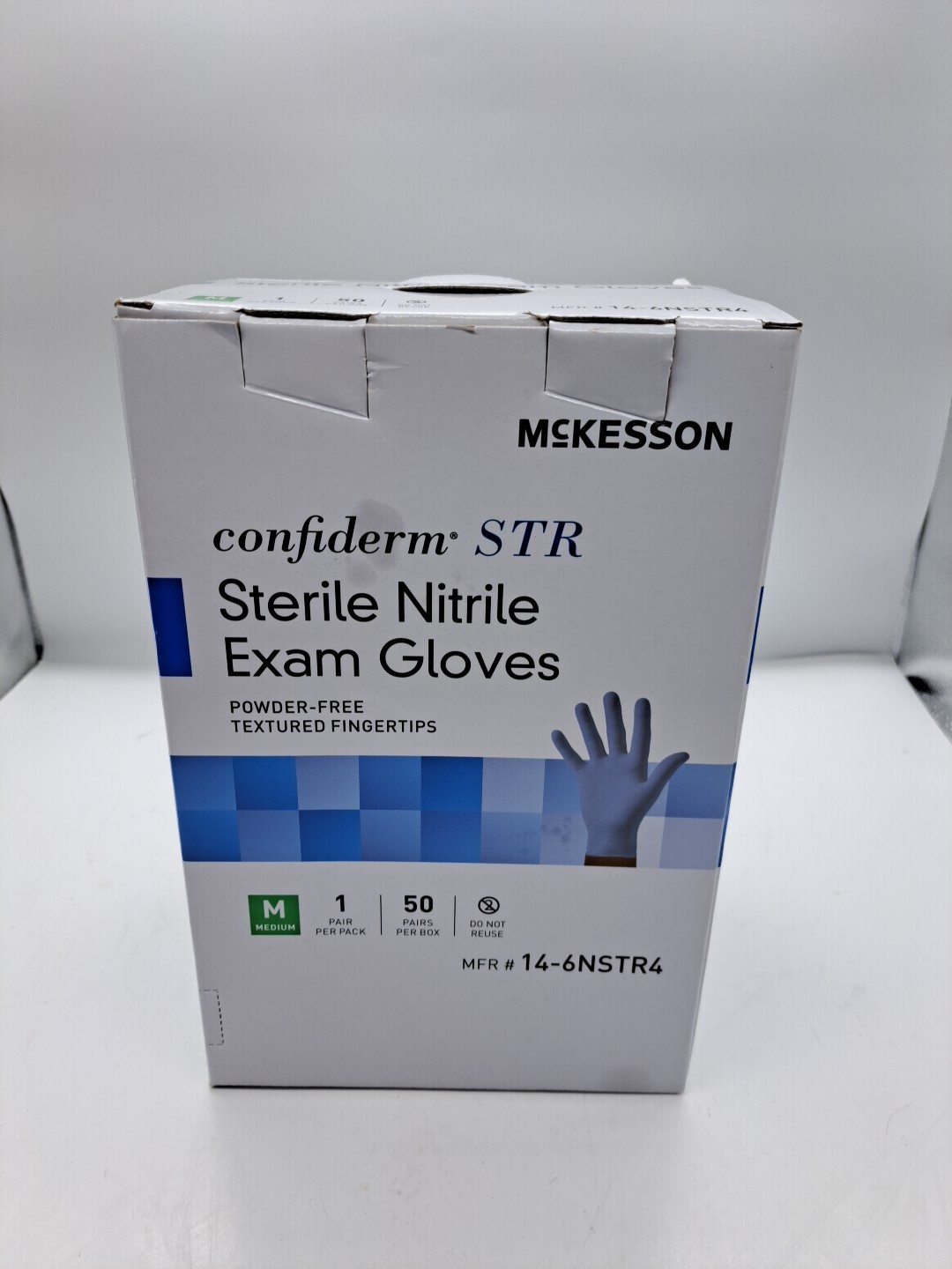 McKesson Confiderm STR Nitrile Exam Gloves Size Medium Open Box Of 43