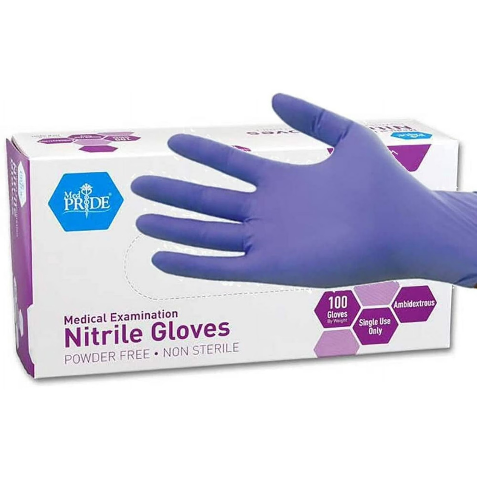 MED PRIDE Blue Nitrile Exam Gloves Medical Disposable Powder & Latex-Free 200ct