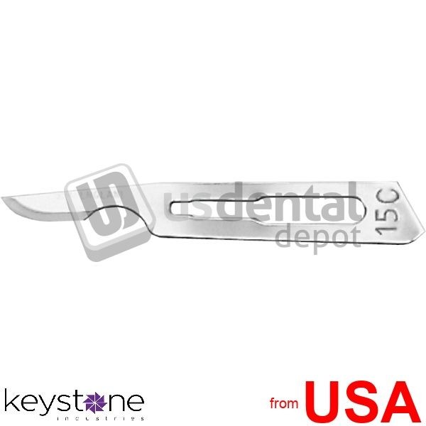 KEYSTONE Prehma #15 Sterile Carbon Steel Surgical Scalpel Blade, Singl 141-SC15C