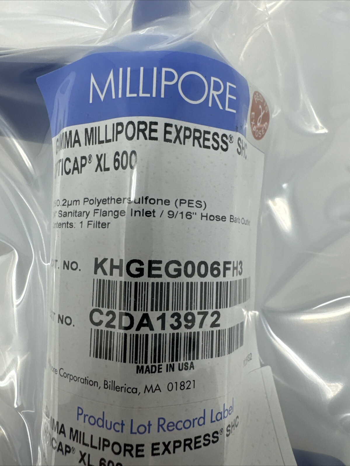 Millipore Opticap XL 600 Capsule Gamma SHC KHGEG006FH3 0.5/0.2 UM Lab Supply