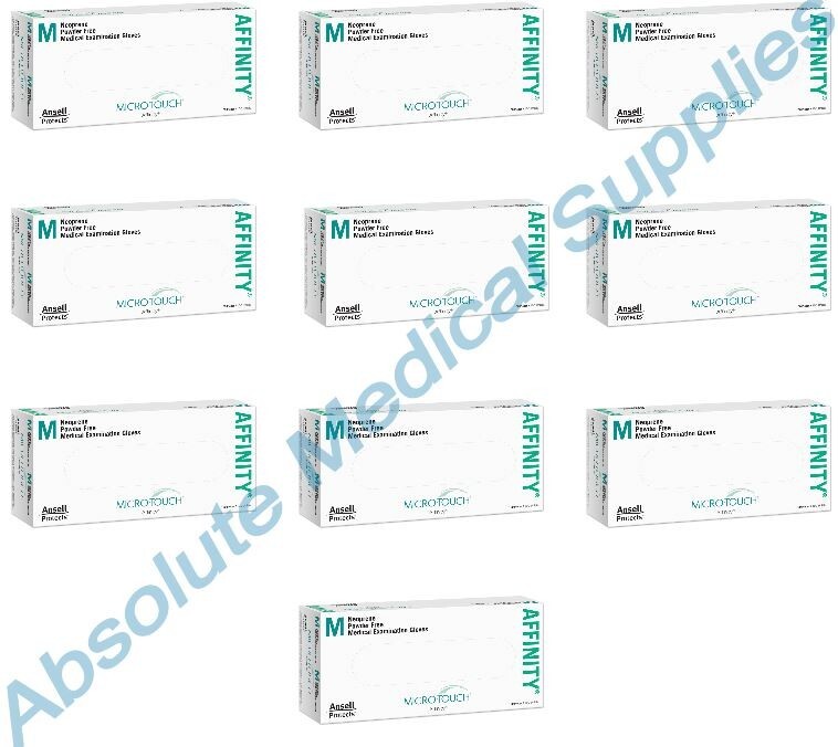 *1,000-Gloves* Ansell Micro-Touch Affinity PF Neoprene Medical Medium 3772