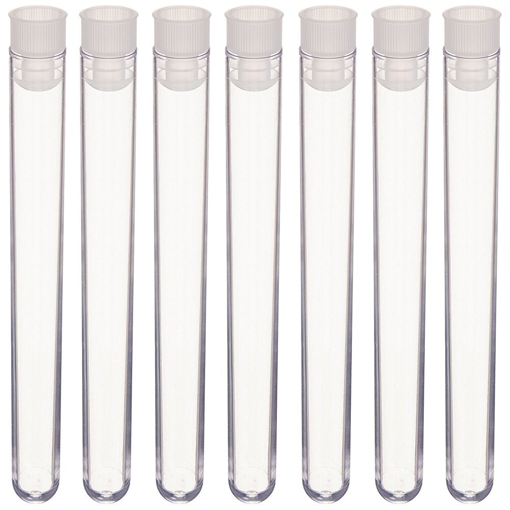 12x75mm Test Tubes and Caps, Polystyrene, Round BTM, 5ml Vol, KarterSci 25 Pack