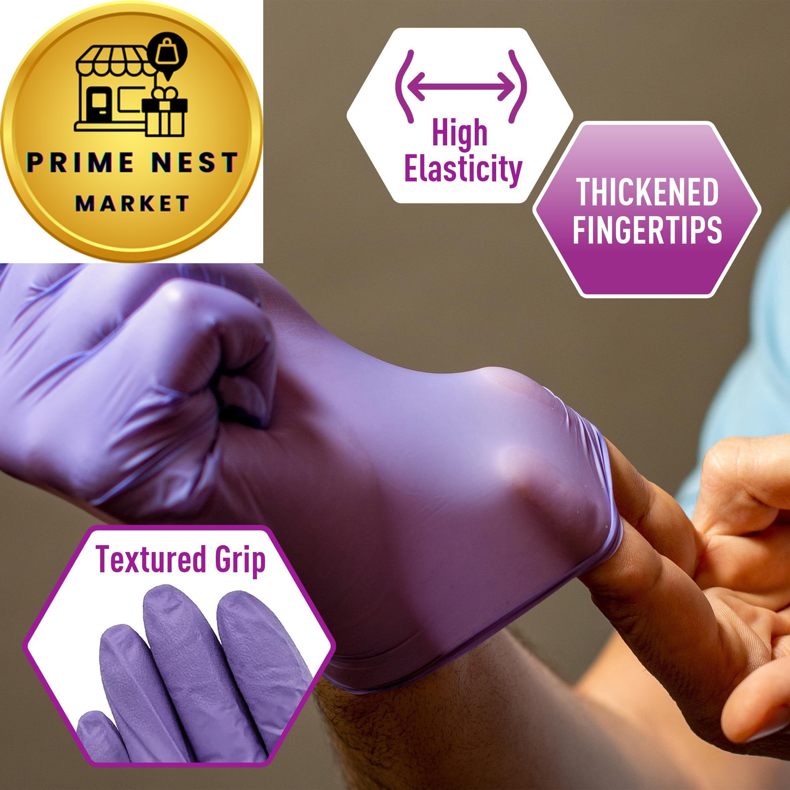 MedPride Powder-Free Nitrile Exam Gloves, Medium (Pack of 100), Iris Blue