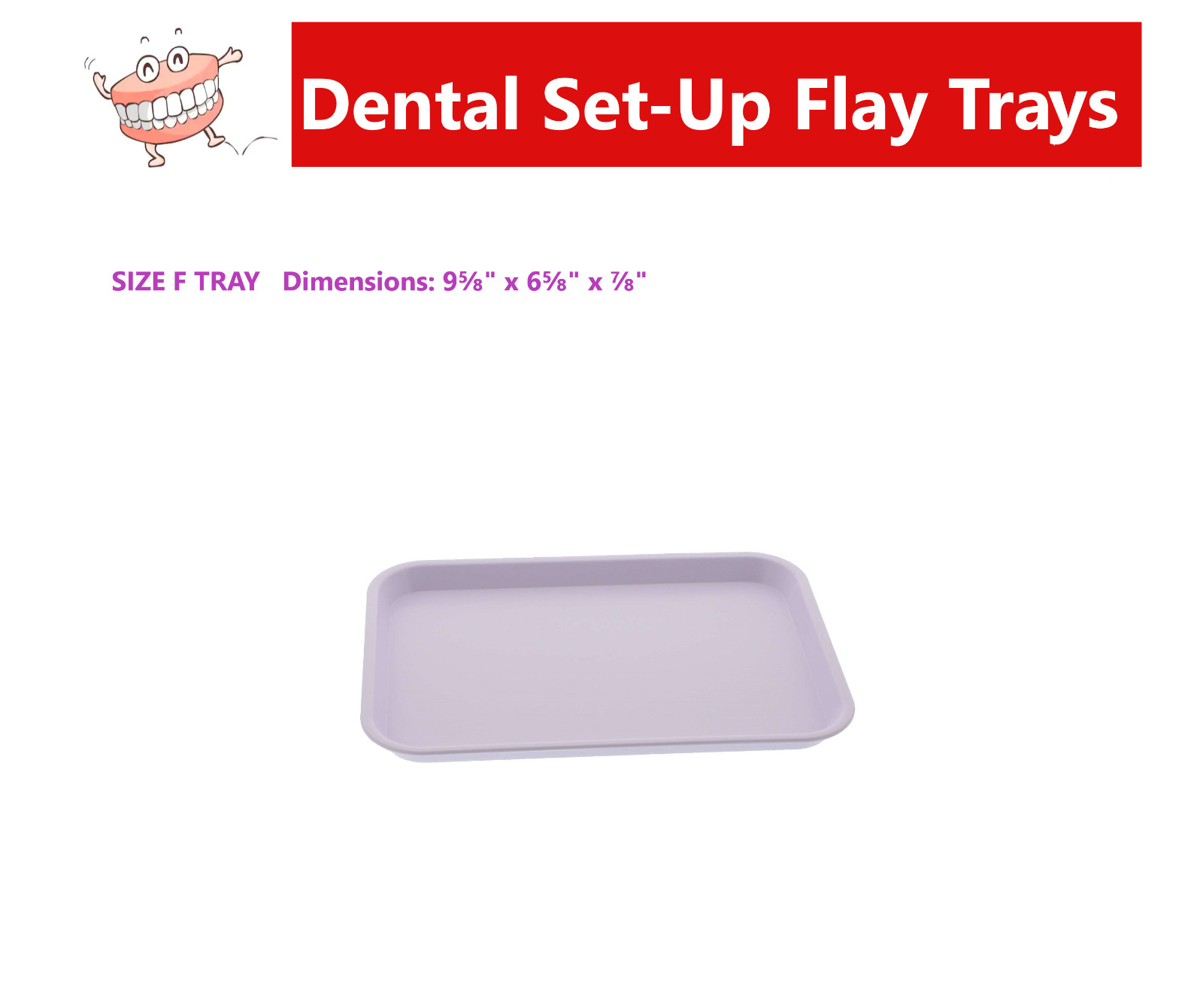Dental Procedure Set-Up Trays Flat B (Ritter) or F Mini, or B Divided Tray 250F