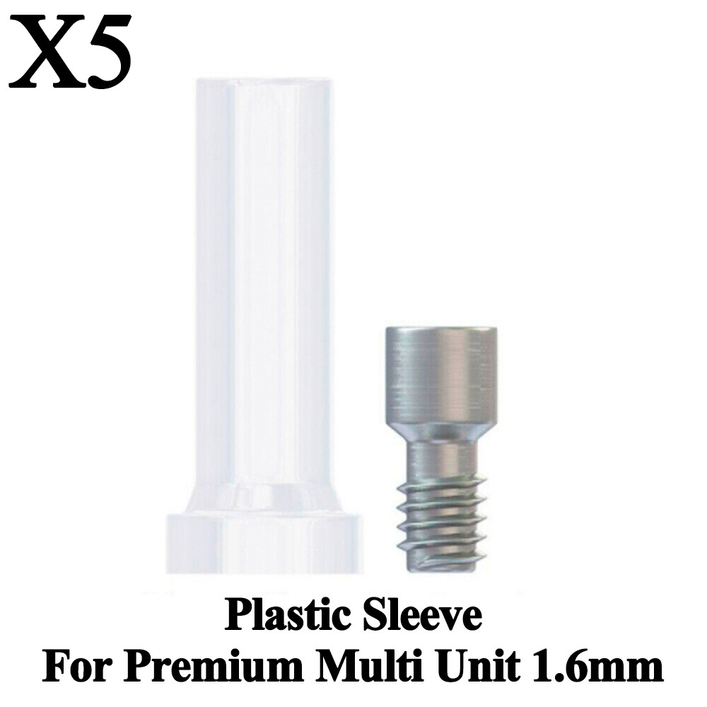 5pcs Plastic Sleeve For Premium Multi Unit 1.6mm System Dental Prosthetic Screw