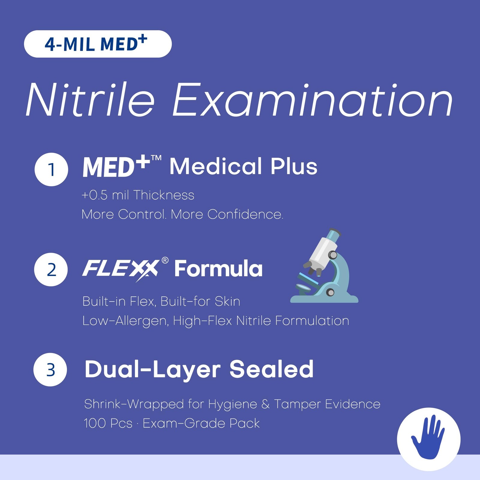 Supmedic Nitrile Exam Gloves, 4 Mil 100 Pcs, PowderFree LatexFree Cooking Foo…