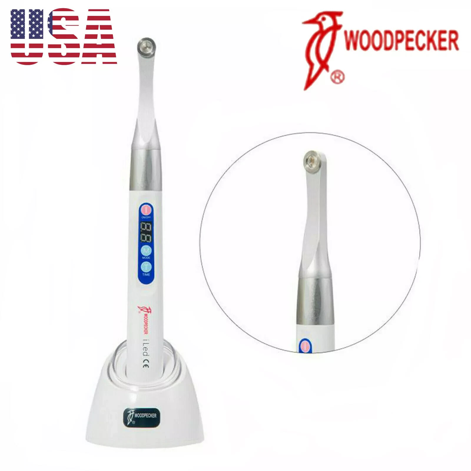 Woodpecker iLED Plus Dental LED Curing Light 2500mW/cm2 Wide Spectrum Metal Head